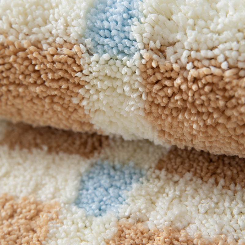 Soft Check Bathroom Rug with Anti-Slip Backing Berriscent