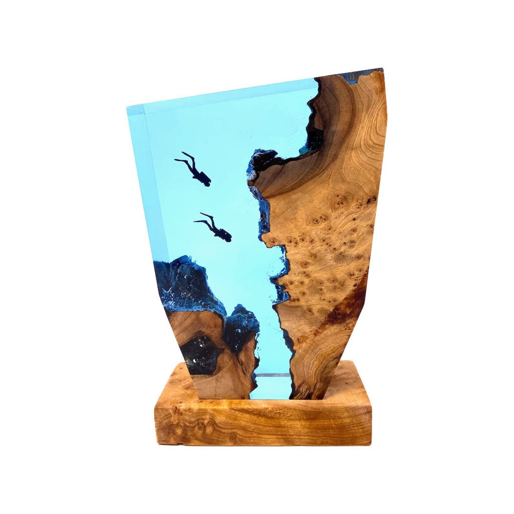 Handcrafted Ocean Depth Resin Lamp Berriscent