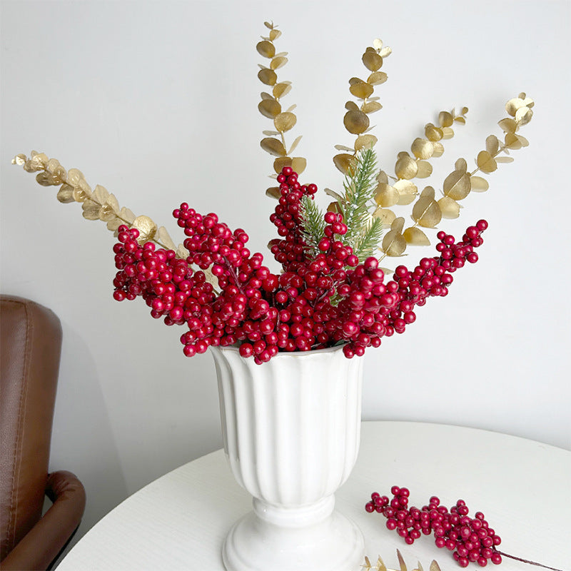 Festive Artificial Red Berry Stems Berriscent
