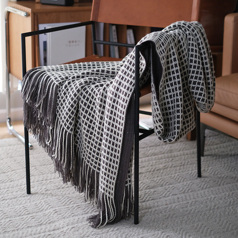 Axis Waffle Knit Throw Blanket Berriscent