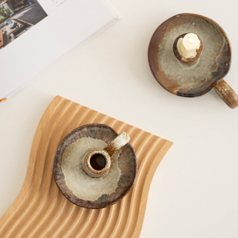 Rustic Glaze Ceramic Candle Holder Berriscent