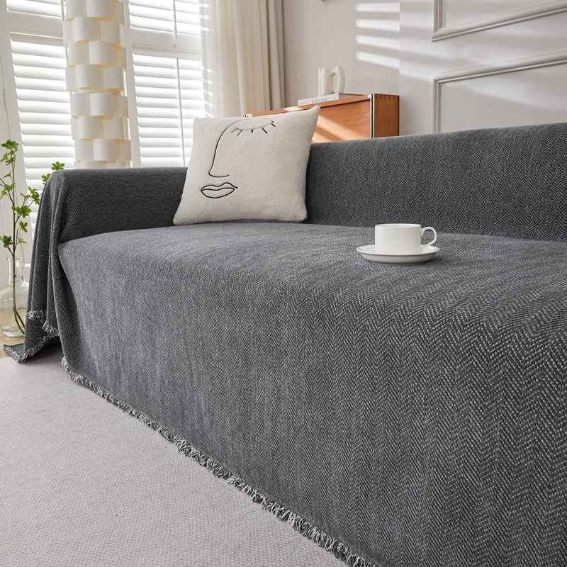 Serene Weave Chenille Sofa Cover Berriscent