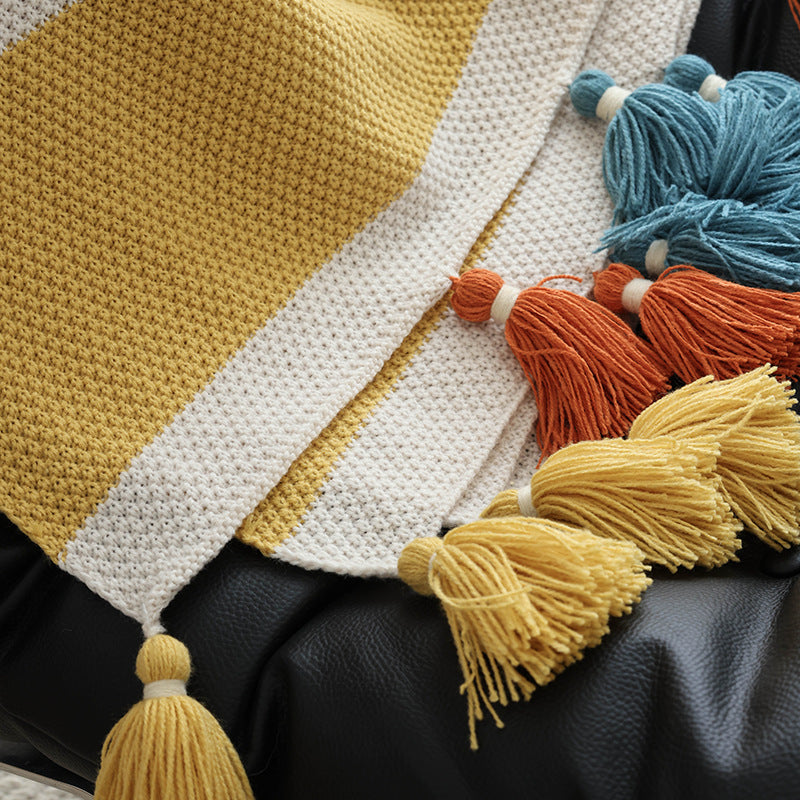 Sunset Loom Tasselled Throw Berriscent