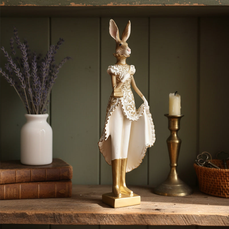 Aristocratic Rabbit Figurine – Decorative Sculpture Berriscent