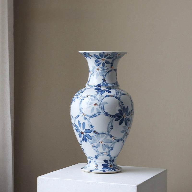 Azure Bloom Porcelain Vase Berriscent