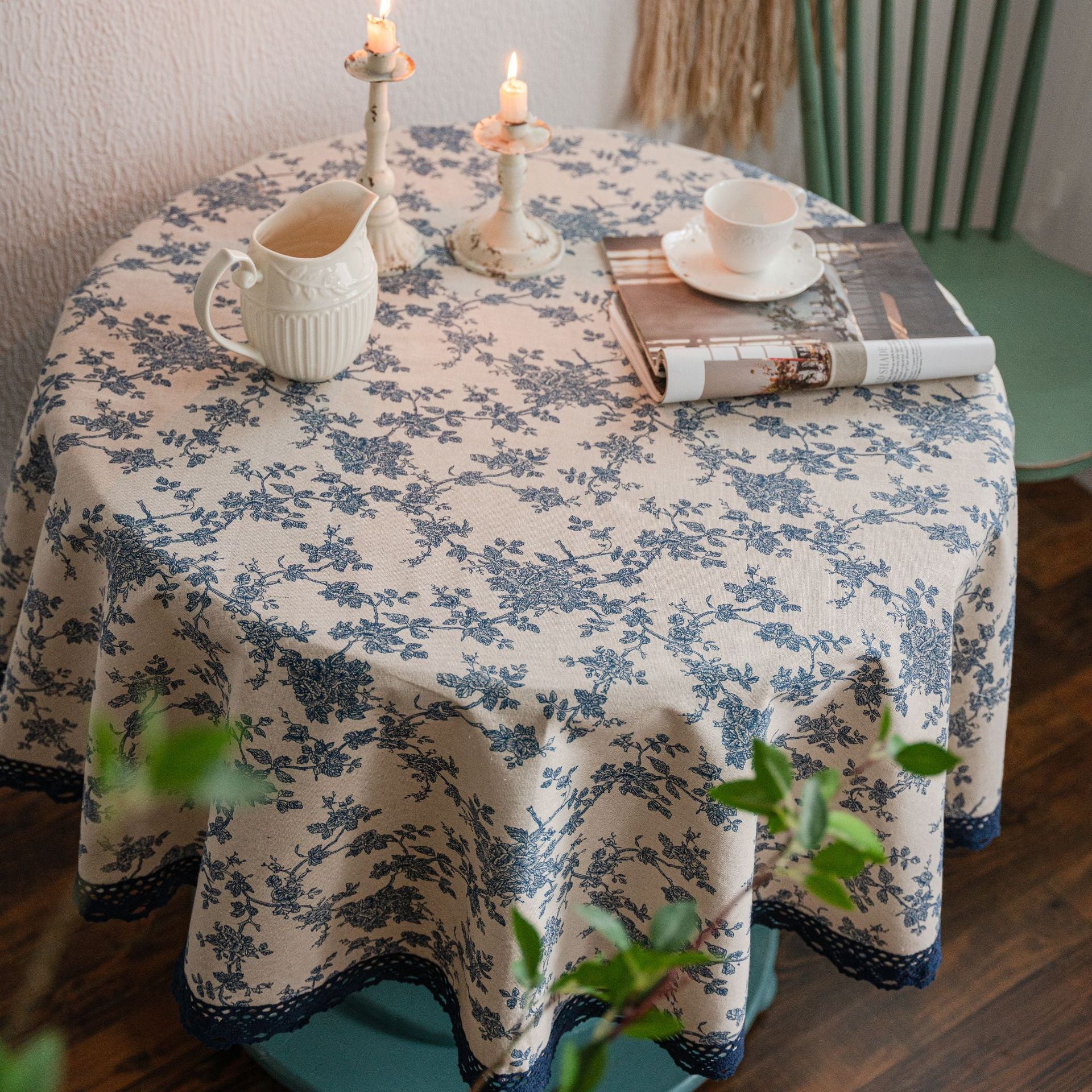 The Delft Garden | Lace-Edged Tablecloth