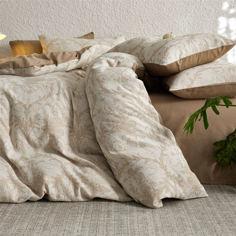 The Vellum Scroll | Sculpted Triple-Weave Bed Linen