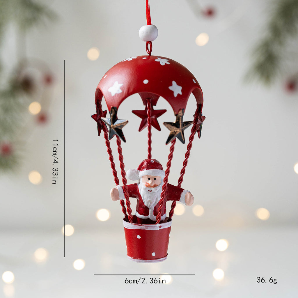 Skybound Christmas Legends – Santa, Snowman & Reindeer Hot Air Balloon Ornaments Collection Berriscent