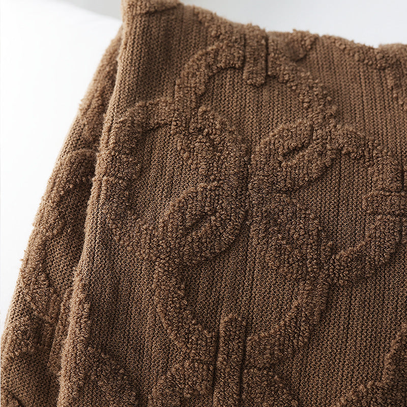 Interlock Chain Knit Throw Blanket Berriscent