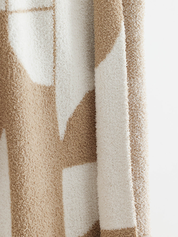 Soft Geometry Throw Blanket — Sand & Ivory Berriscent