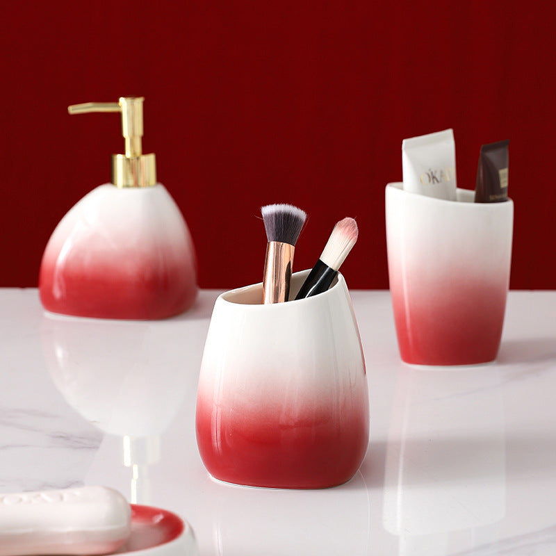 Crimson Fade Ceramic Bathroom Collection Berriscent