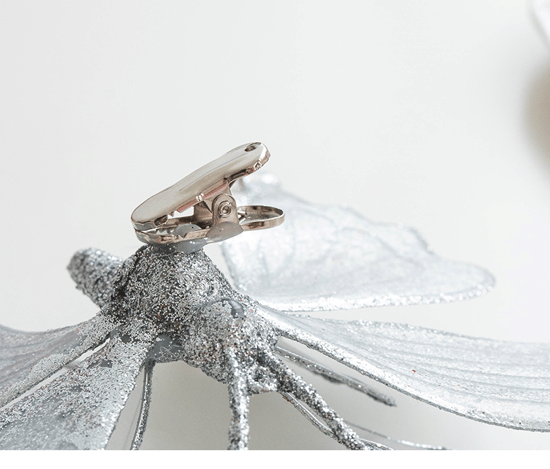 Elegant Pearl Butterfly Ornament – Glitter Decor Clip Berriscent