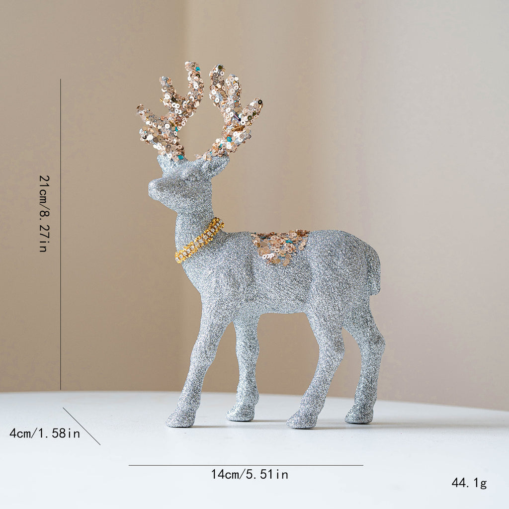 Luxury Christmas Deer Figurine Collection – Velvet & Glitter Pairs