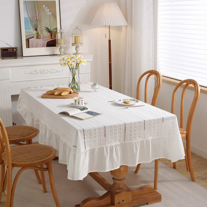 White Haven Lace Tablecloth | Pure Cotton Decorative Cover Berriscent