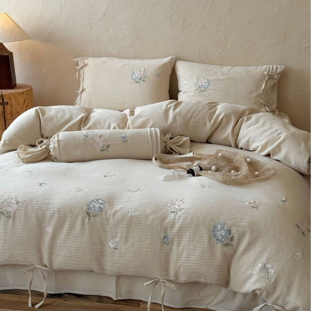 The Garden Room | Cotton–Hemp Embroidered Bed Linen