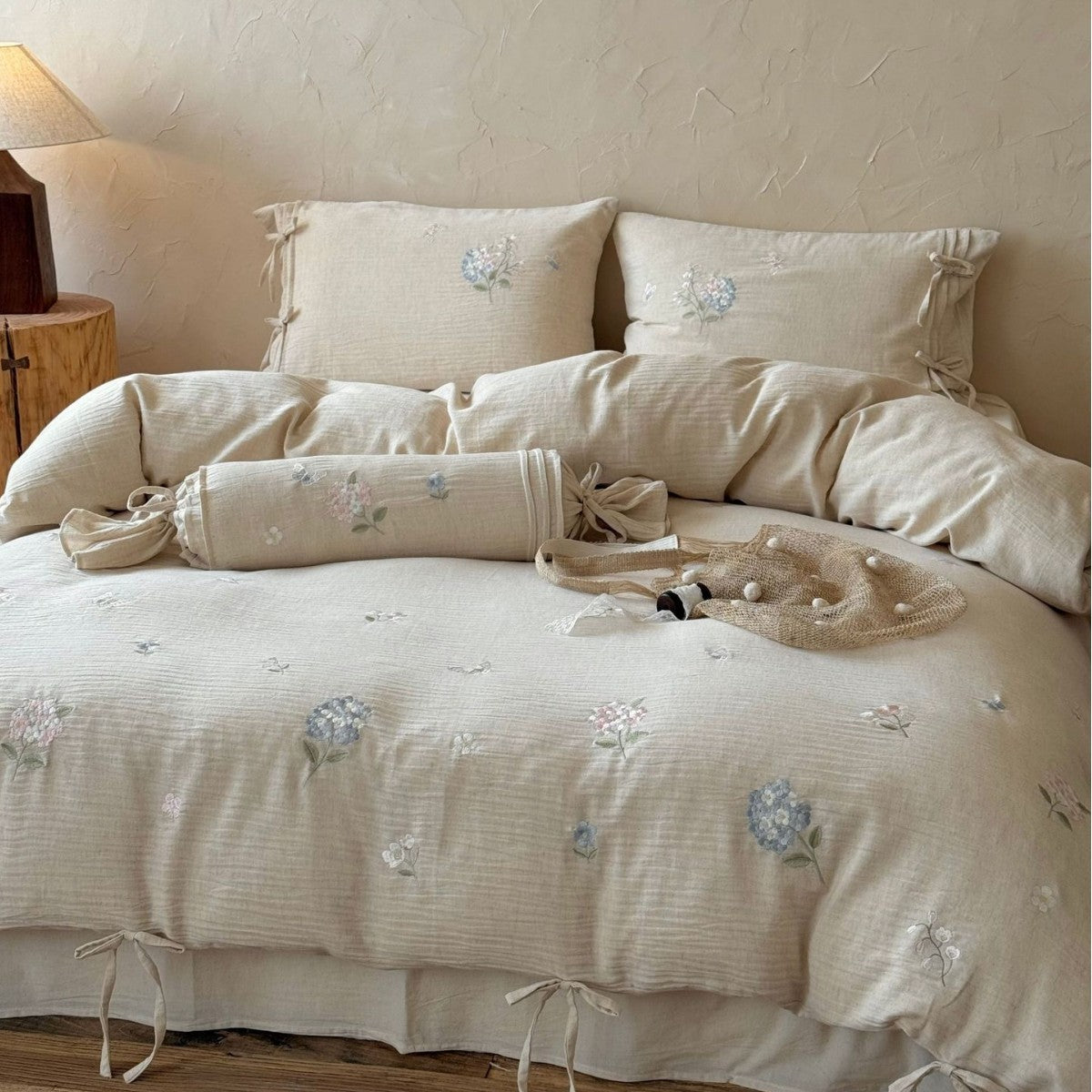 The Garden Room | Cotton–Hemp Embroidered Bed Linen