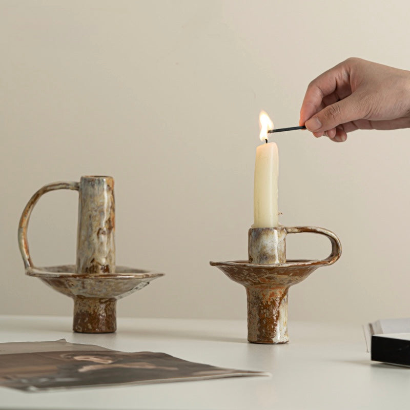 Rustic Glaze Ceramic Candle Holder Berriscent