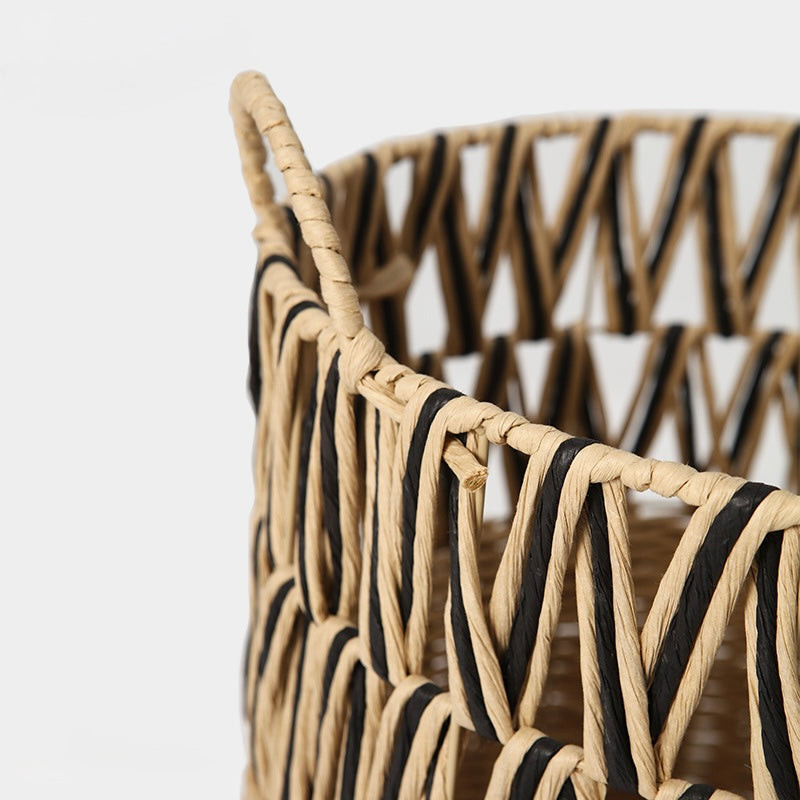 Handwoven Natural Fibre Storage Basket with Handles Berriscent