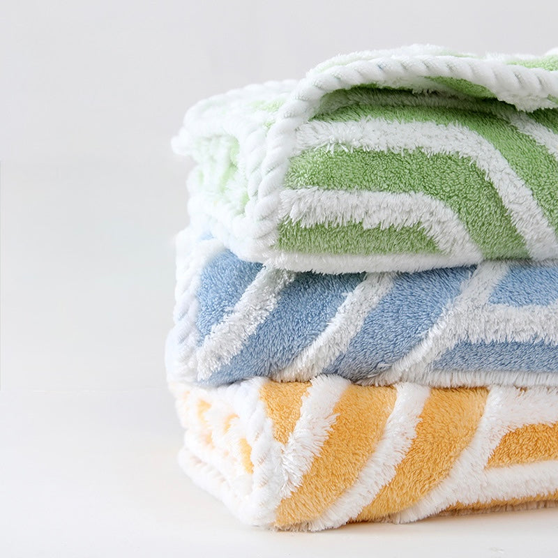 Waveform Touch Coral Fleece Towel Collection Berriscent