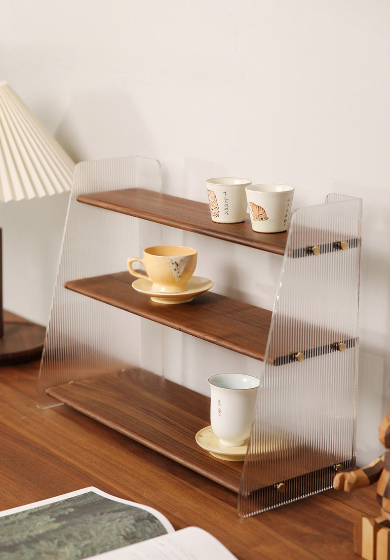 Lumière Three-Tier Acrylic & Wood Organizer Berriscent