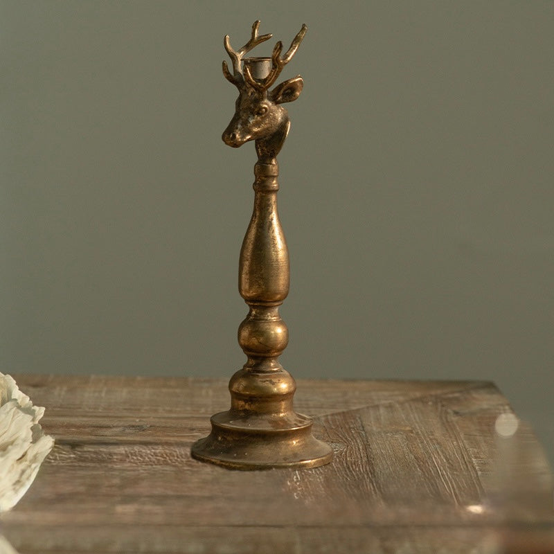 Regal Stag Candlestick – Iron Candle Holder Berriscent