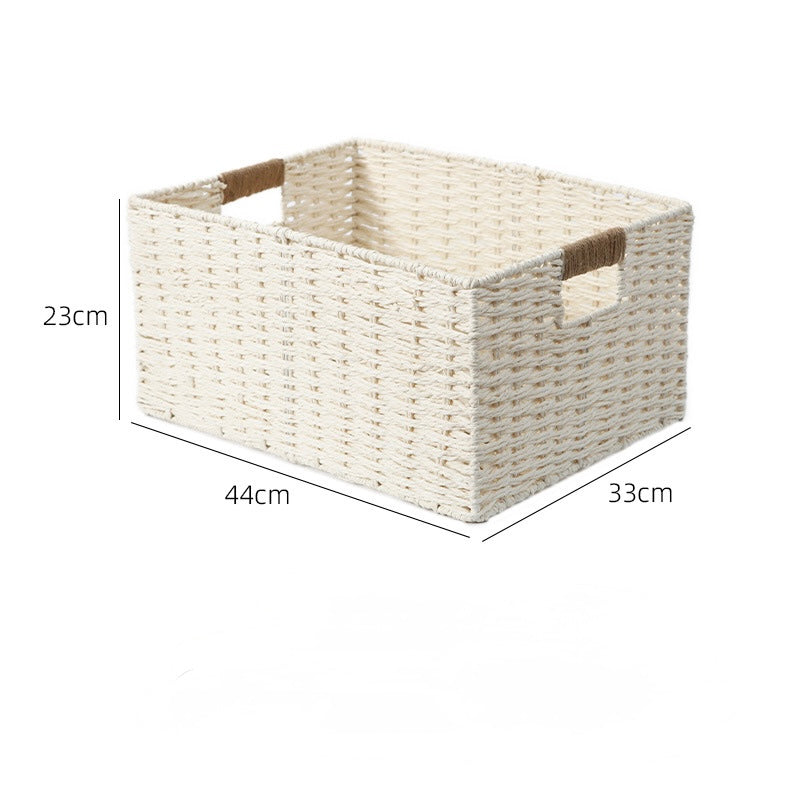 Rectangular Handwoven Storage Basket – Natural White Berriscent
