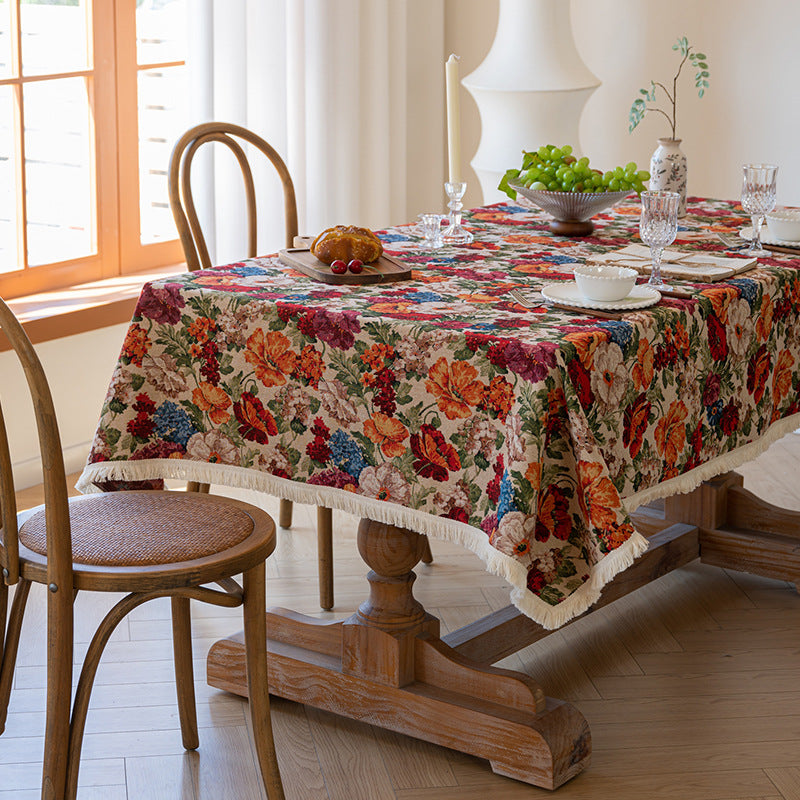Vintage Garden Tapestry Tablecloth Berriscent