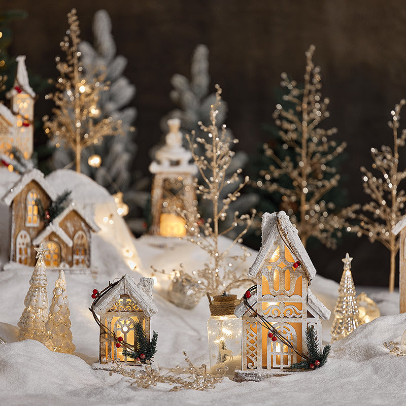 Snowy Wooden Christmas Village – LED Light Set