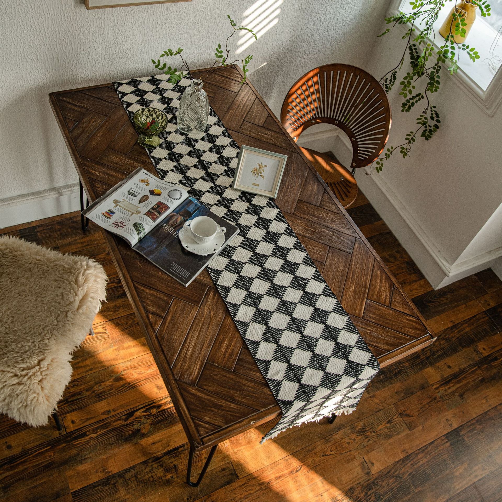 The Harlequin Path | Cotton Linen Blend Table Runner