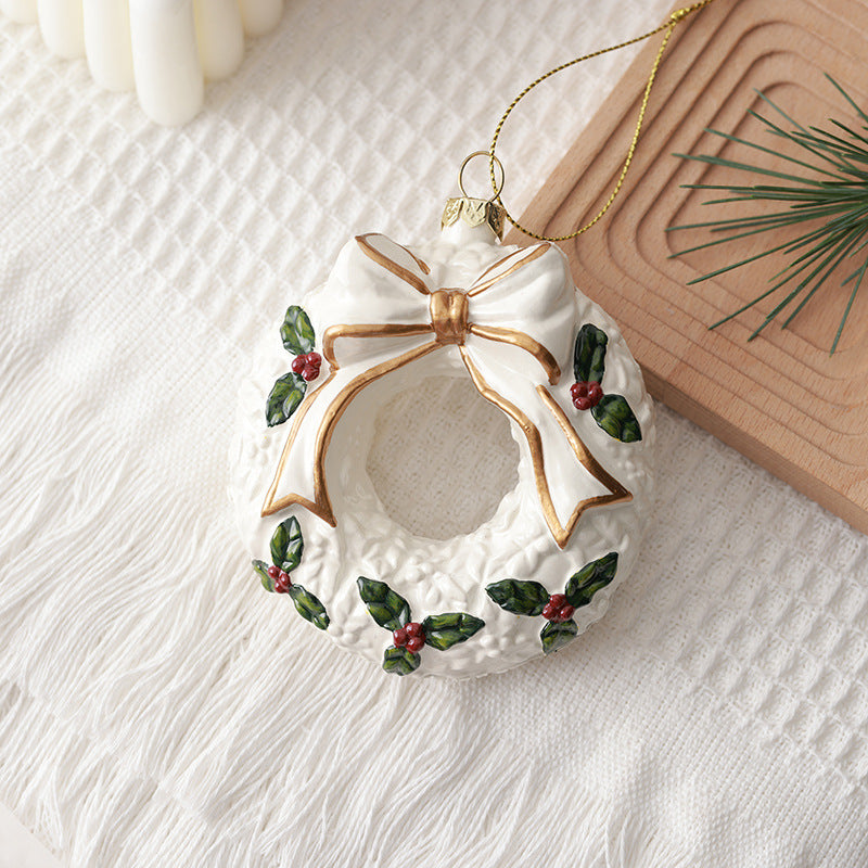 Snowlit Grace Christmas Ornaments – Elegant White & Gold Holiday Collection
