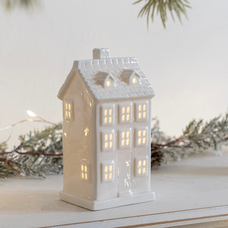 Ceramic LED House Decorations – Christmas Night Lights