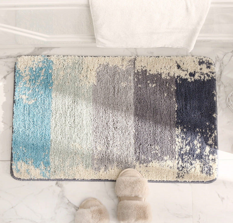 Colour Block Plush Floor Mat Berriscent