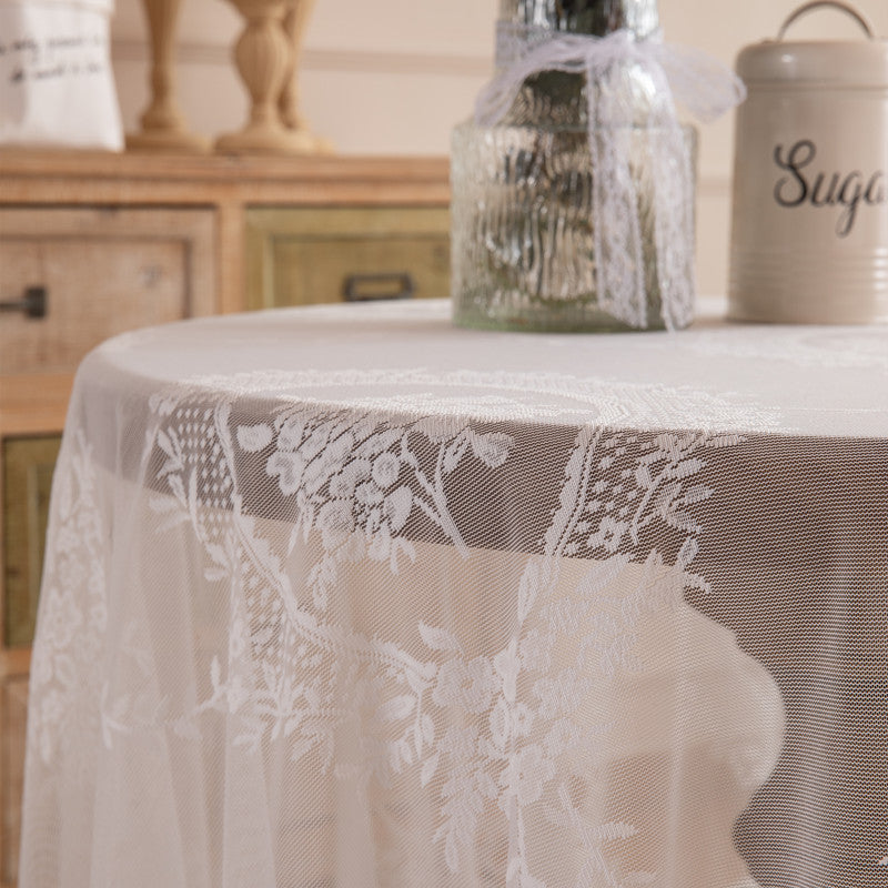 Vintage Lace Whisper Tablecloth | Elegant Sheer Dining Décor Berriscent