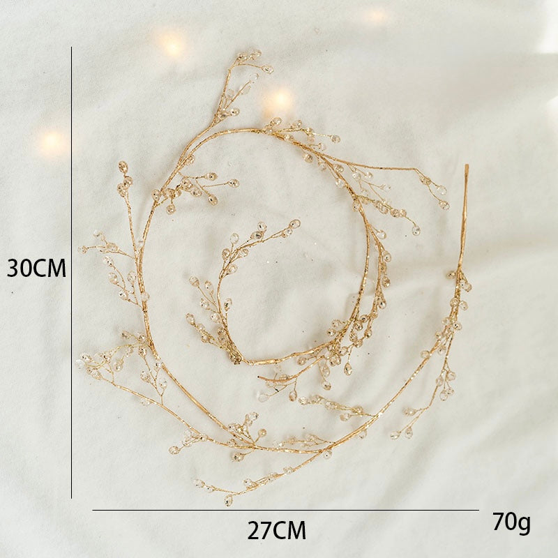 Golden Glitter Decorative Branches & Garlands Collection