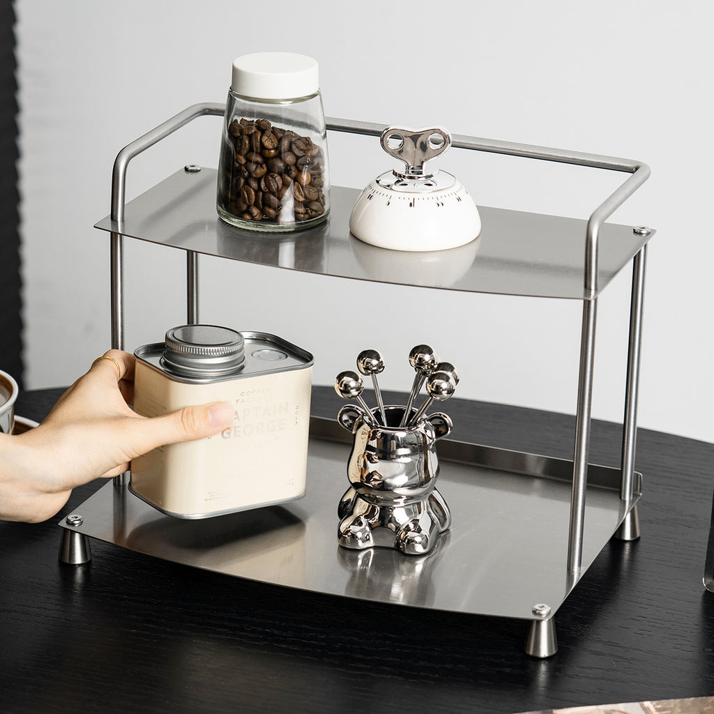Stainless Steel Countertop Organizer – Two-Tier Design Berriscent