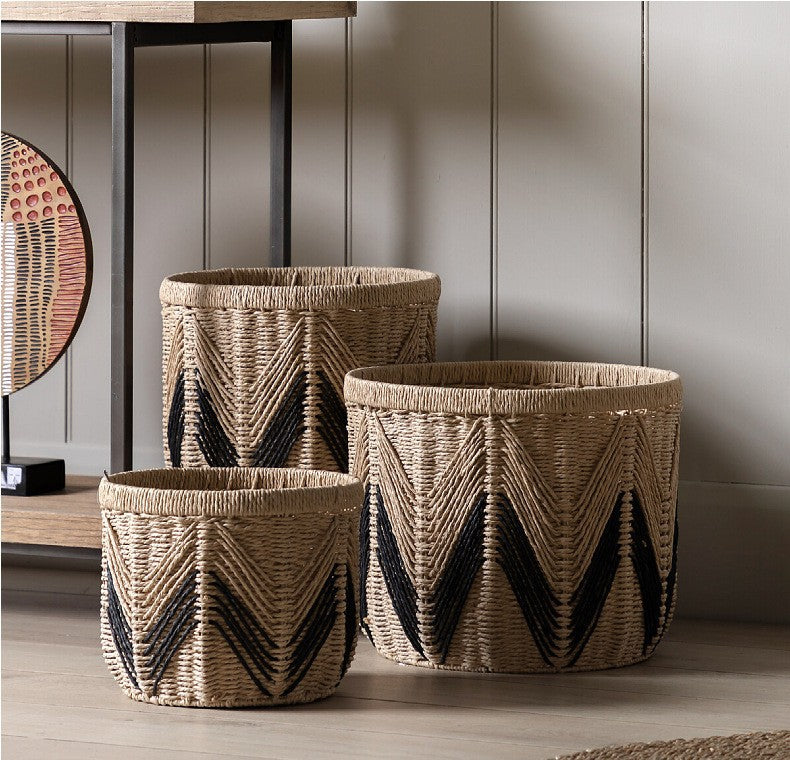 Handwoven Chevron Basket Berriscent