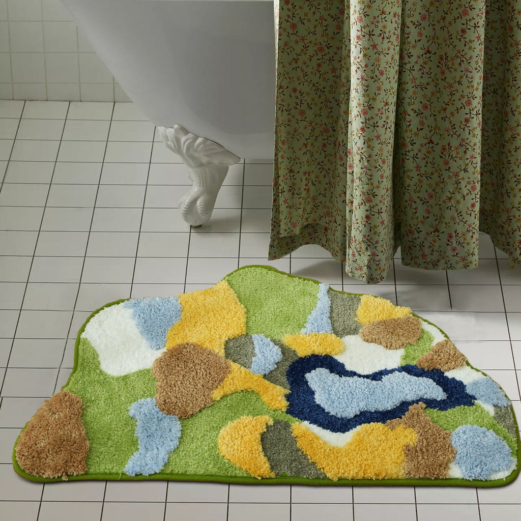 Abstract Meadow Microfiber Absorbent Floor Mat – 50×80 cm Berriscent