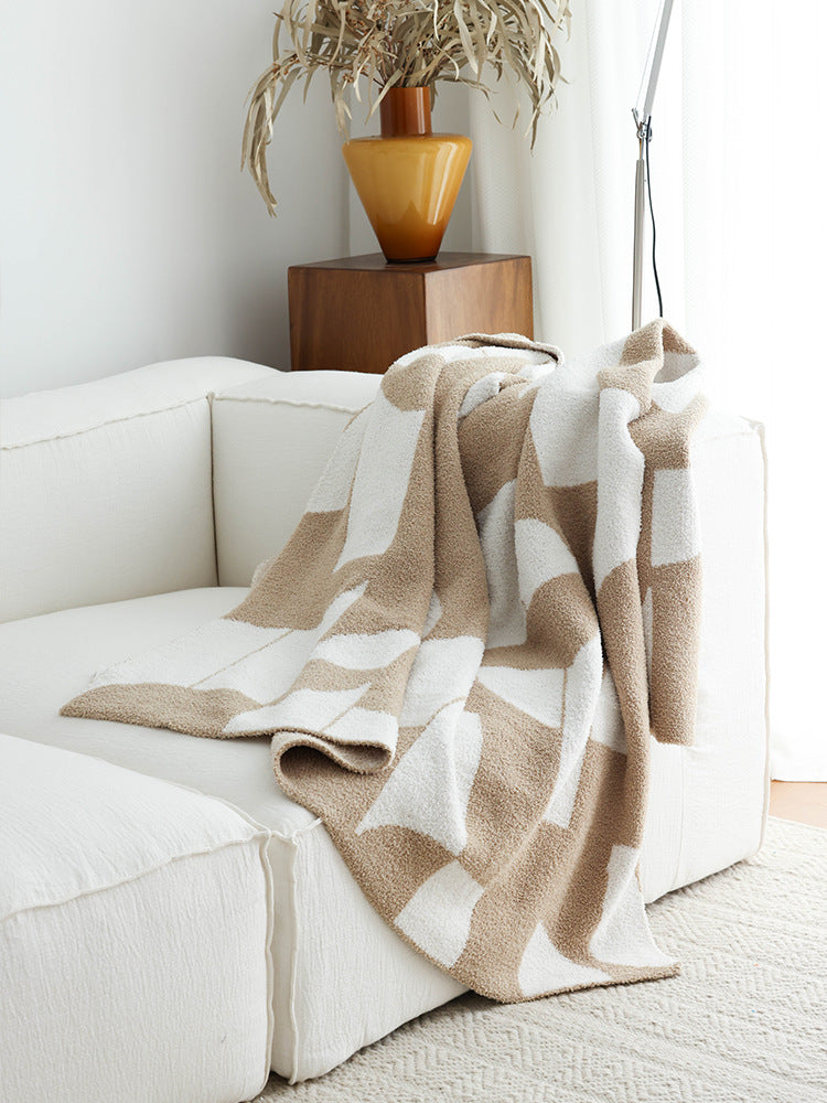 Soft Geometry Throw Blanket — Sand & Ivory Berriscent