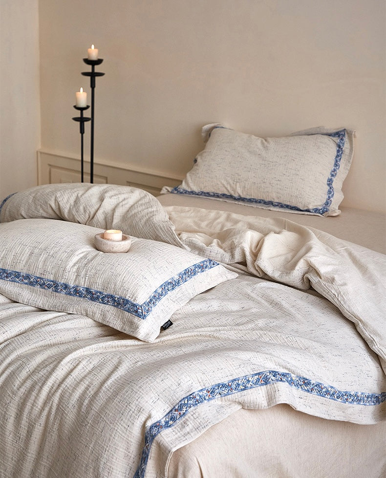 Atelier Jacquard Cotton & Linen Bedding Set Berriscent