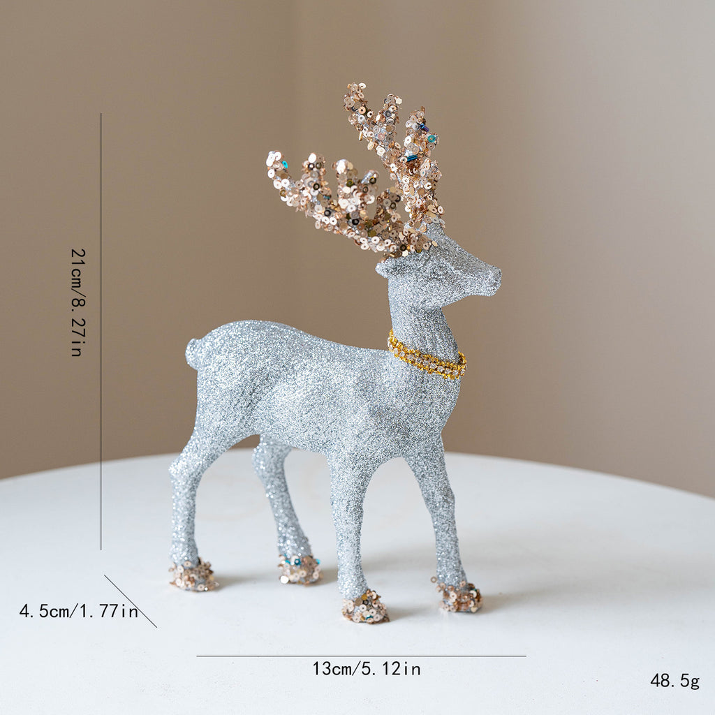 Luxury Christmas Deer Figurine Collection – Velvet & Glitter Pairs