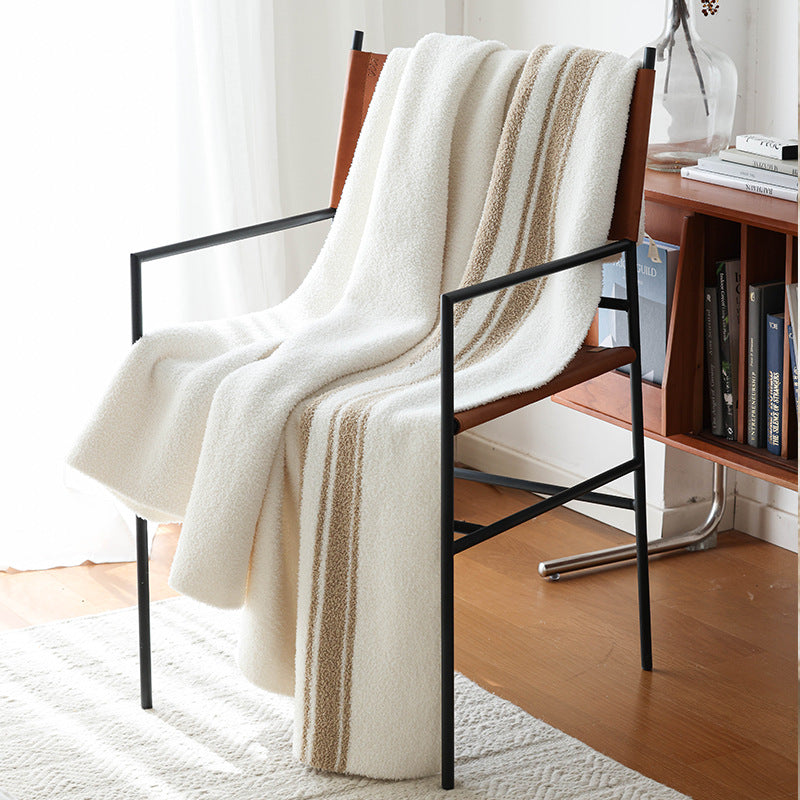 Soft Acrylic Throw Blanket – Plush Striped Design Berriscent