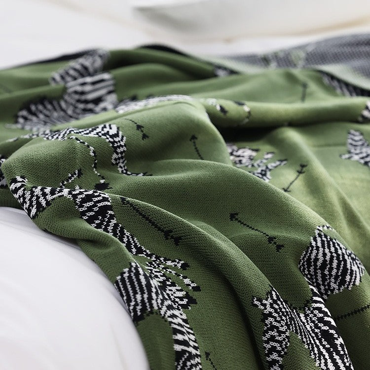 Savanna Stride Throw – Artistic Zebra Jacquard Blanket Berriscent
