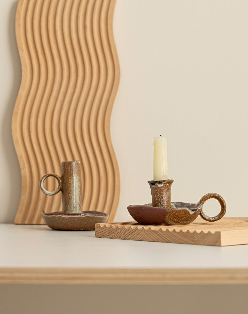 Rustic Glaze Ceramic Candle Holder Berriscent
