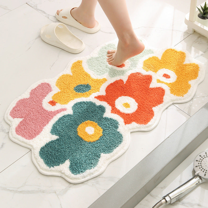 Bloom Soft Floral Comfort Bath Mat Berriscent