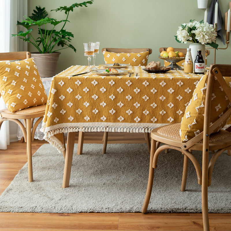 Golden Haven Textured Tablecloth Berriscent