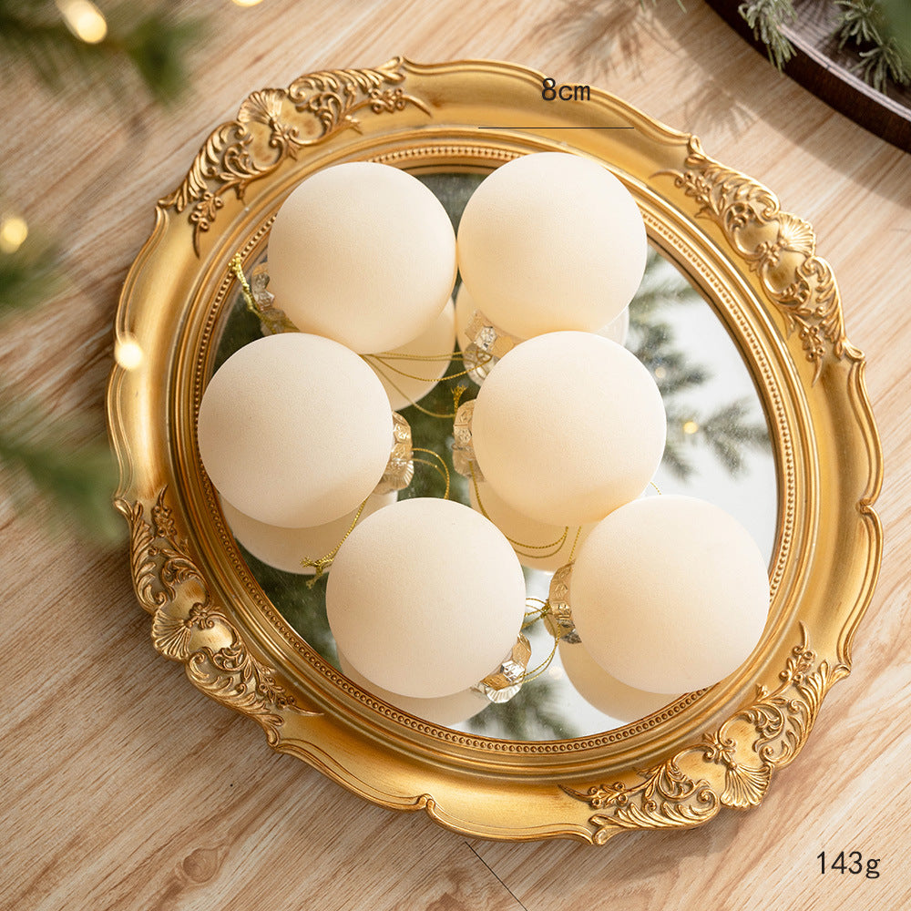 Velvet Elegance Christmas Ball Ornaments – Set of 6 (8cm)