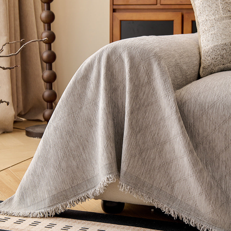 Diamond Jacquard Chenille Sofa Cover Berriscent