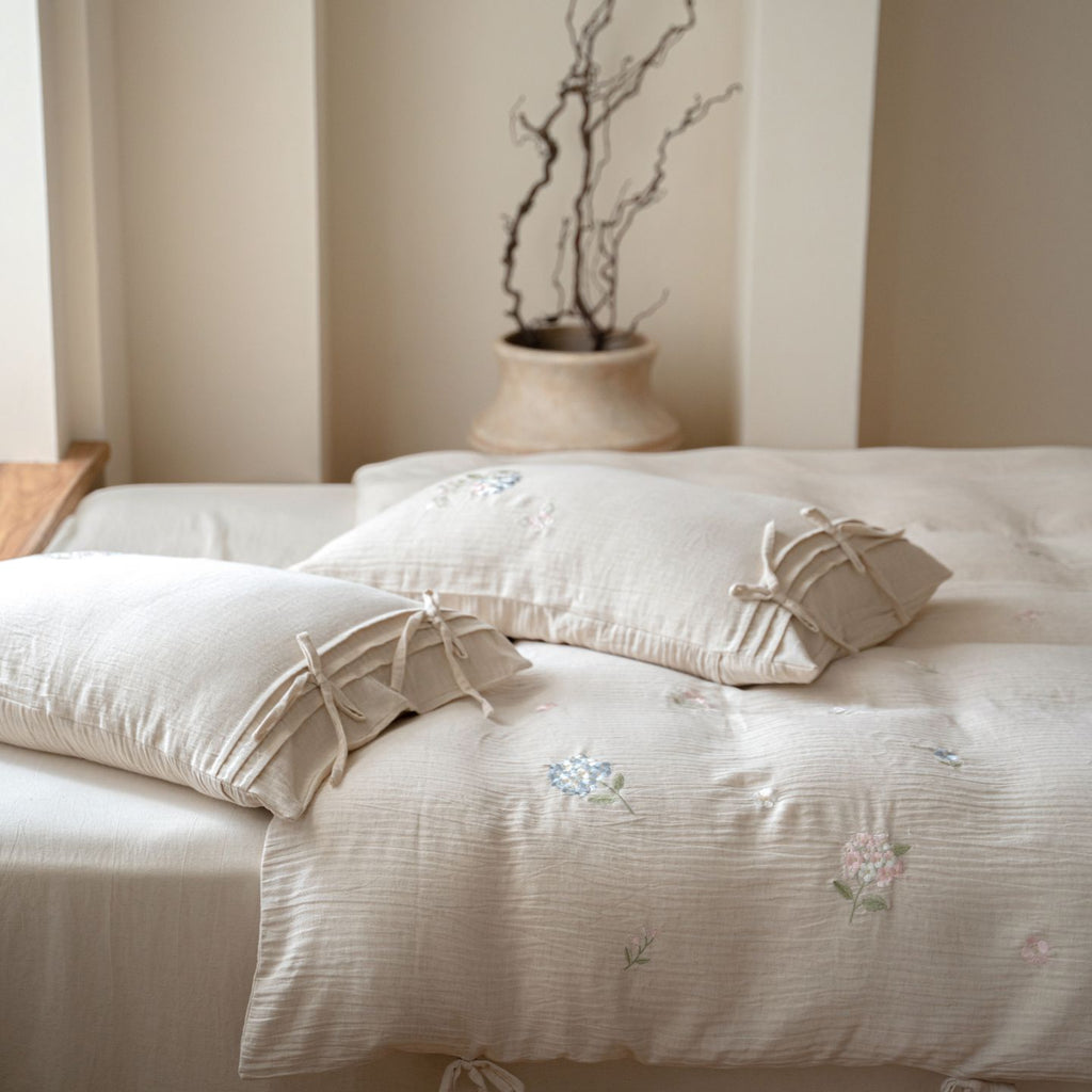 The Garden Room | Cotton–Hemp Embroidered Bed Linen