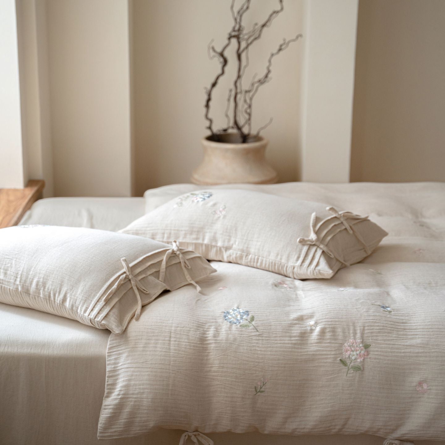 The Garden Room | Cotton–Hemp Embroidered Bed Linen