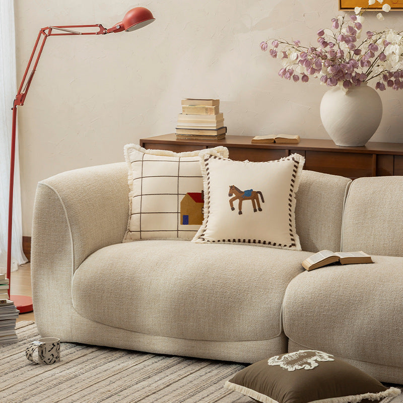 Countryside Embroidered Cotton Pillowcases – 45×45 cm Berriscent